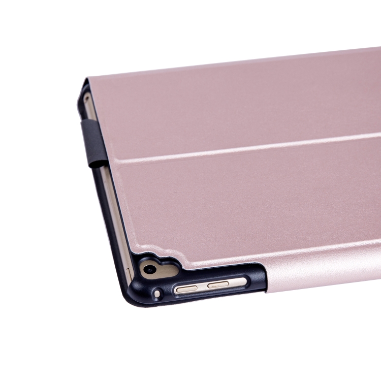 T1091 For iPad 2018 & 2017 / Pro 9.7 / Air 2 / Air Ultra-thin Integrated Touch Bluetooth Keyboard + Lambskin Texture PU Leather Tablet Case with Bracket(Rose Gold)