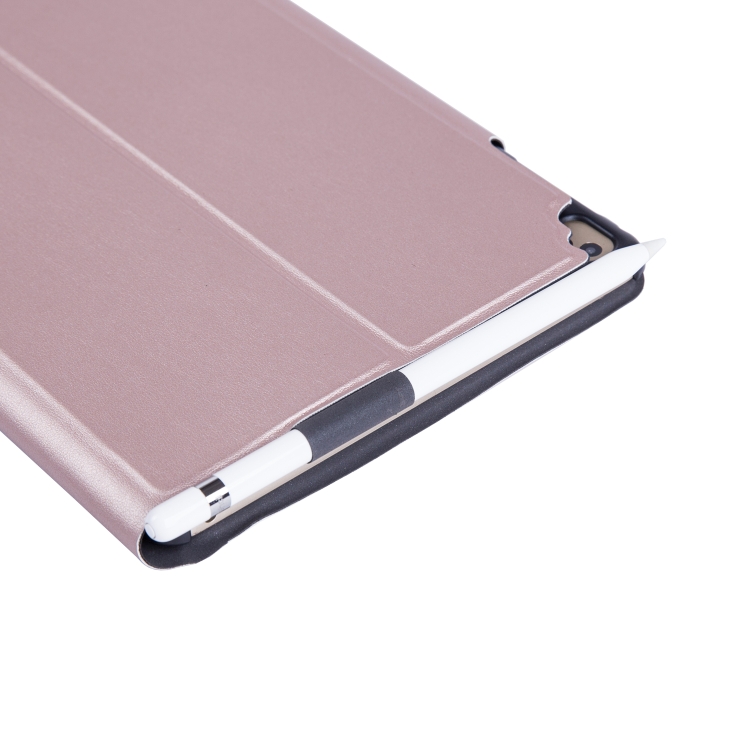 T1091 For iPad 2018 & 2017 / Pro 9.7 / Air 2 / Air Ultra-thin Integrated Touch Bluetooth Keyboard + Lambskin Texture PU Leather Tablet Case with Bracket(Rose Gold)