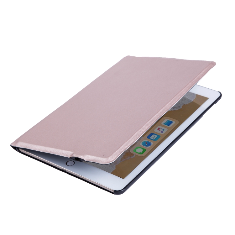 T1091 For iPad 2018 & 2017 / Pro 9.7 / Air 2 / Air Ultra-thin Integrated Touch Bluetooth Keyboard + Lambskin Texture PU Leather Tablet Case with Bracket(Rose Gold)
