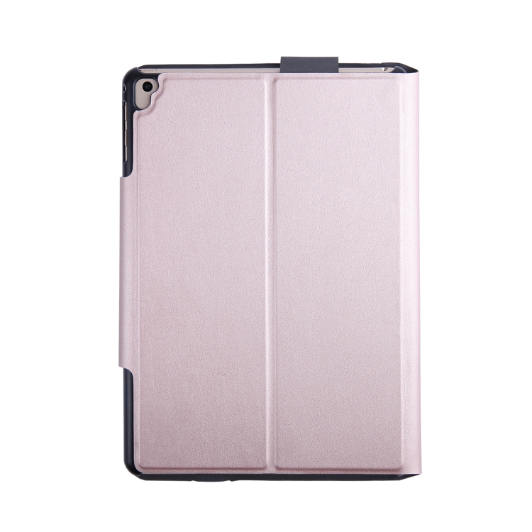 T1091 For iPad 2018 & 2017 / Pro 9.7 / Air 2 / Air Ultra-thin Integrated Touch Bluetooth Keyboard + Lambskin Texture PU Leather Tablet Case with Bracket(Rose Gold)