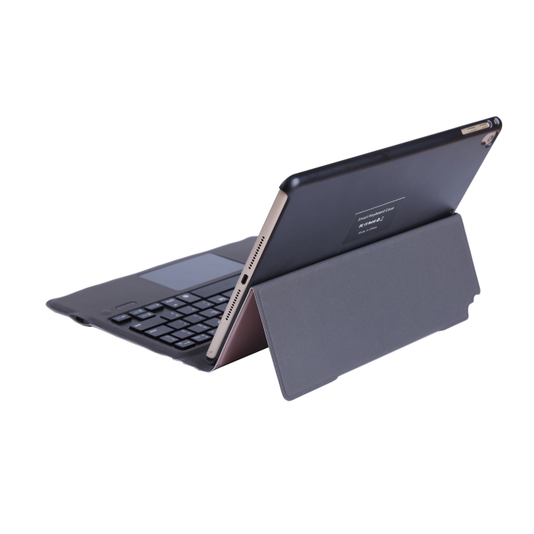 T1091 For iPad 2018 & 2017 / Pro 9.7 / Air 2 / Air Ultra-thin Integrated Touch Bluetooth Keyboard + Lambskin Texture PU Leather Tablet Case with Bracket(Rose Gold)