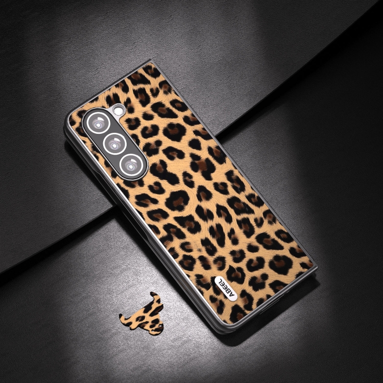 For Samsung Galaxy Z Fold5 ABEEL Black Edge Leopard Phone Case(Champagne Gold) For Samsung Galaxy Z Fold5 ABEEL Black Edge Leopard Phone Case(Champagne Gold)