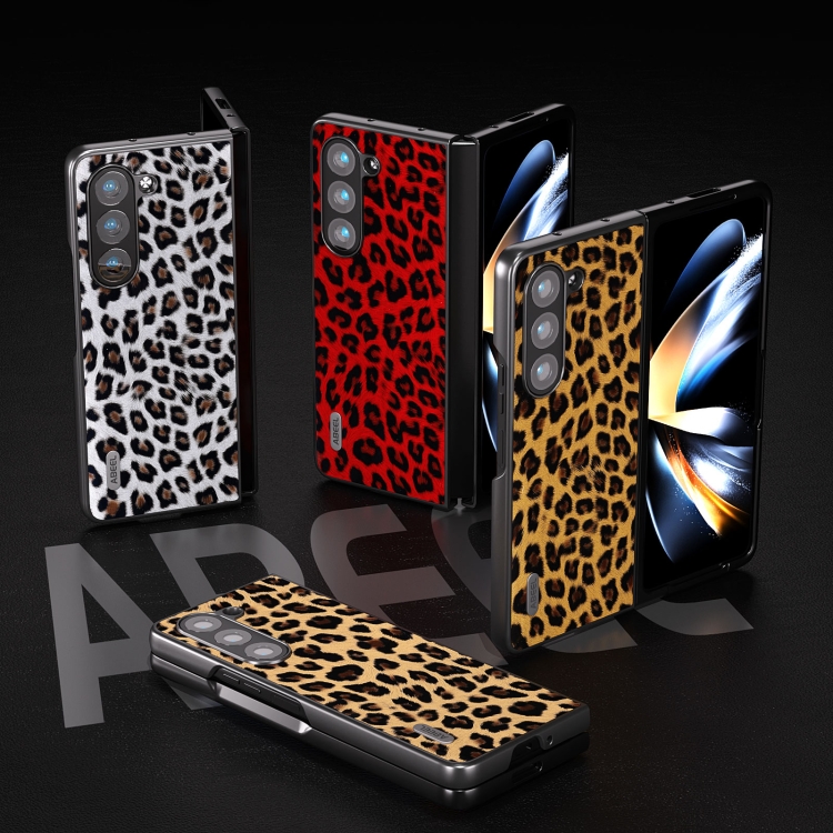 For Samsung Galaxy Z Fold5 ABEEL Black Edge Leopard Phone Case(Champagne Gold) For Samsung Galaxy Z Fold5 ABEEL Black Edge Leopard Phone Case(Champagne Gold)