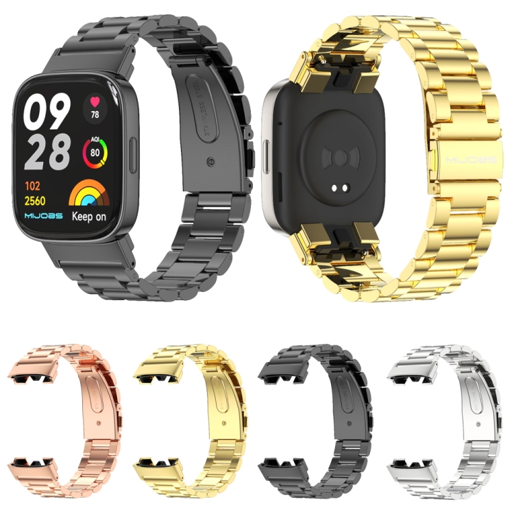 For Redmi Watch 3 Mijobs Three-Bead Metal Stainless Steel Watch Band ...