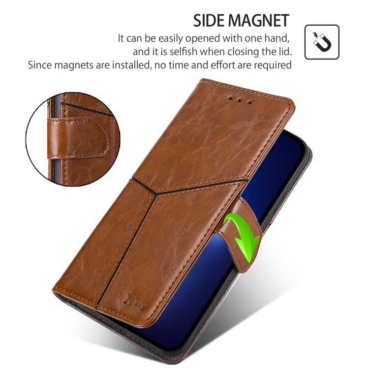 For Samsung Galaxy S24 5G Geometric Stitching Leather Phone Case(Light Brown) For Samsung Galaxy S24 5G Geometric Stitching Leather Phone Case(Light Brown)
