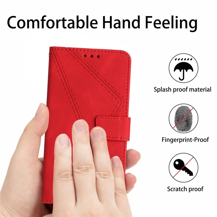 For Samsung Galaxy S23+ 5G Stitching Embossed Leather Phone Case(Red) For Samsung Galaxy S23+ 5G Stitching Embossed Leather Phone Case(Red)