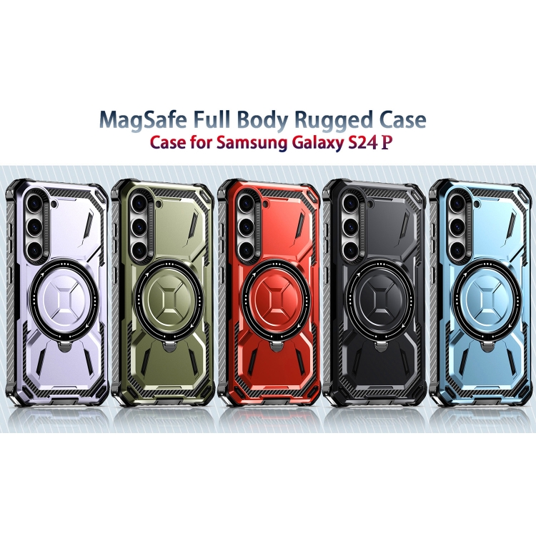 For Samsung Galaxy S24+ 5G Armor Series Holder Phone Case(Blue)