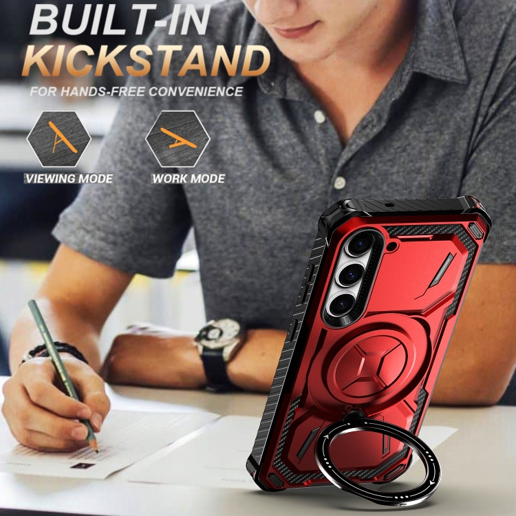 For Samsung Galaxy S24+ 5G Armor Series Holder Phone Case(Blue)
