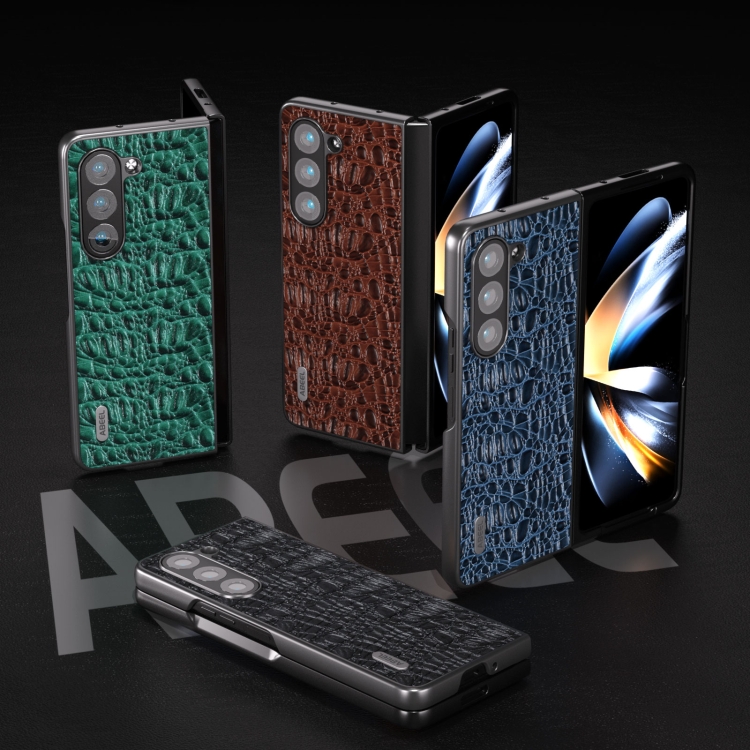 For Samsung Galaxy Z Fold5 ABEEL Genuine Leather Sky Series Black Edge Phone Case(Black) For Samsung Galaxy Z Fold5 ABEEL Genuine Leather Sky Series Black Edge Phone Case(Black)