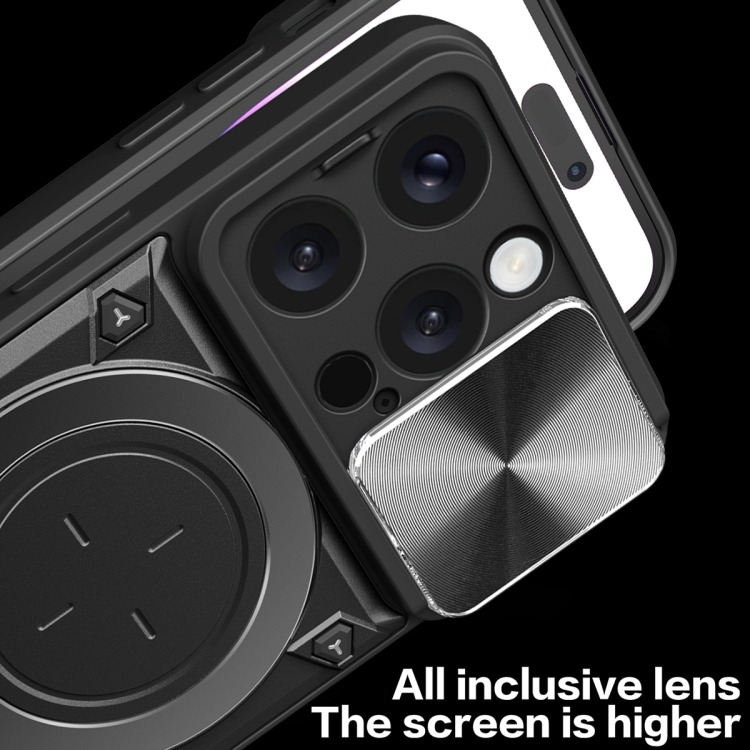 For iPhone 16 Pro CD Texture Sliding Camshield Magnetic Holder Phone Case(Purple) For iPhone 16 Pro CD Texture Sliding Camshield Magnetic Holder Phone Case(Purple)