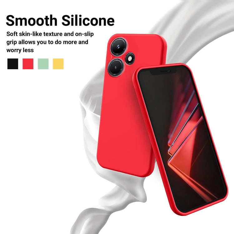 Para Xiaomi 12T Pro Pure Color Liquid Silicone Funda para teléfono a prueba  de golpes (Rojo)