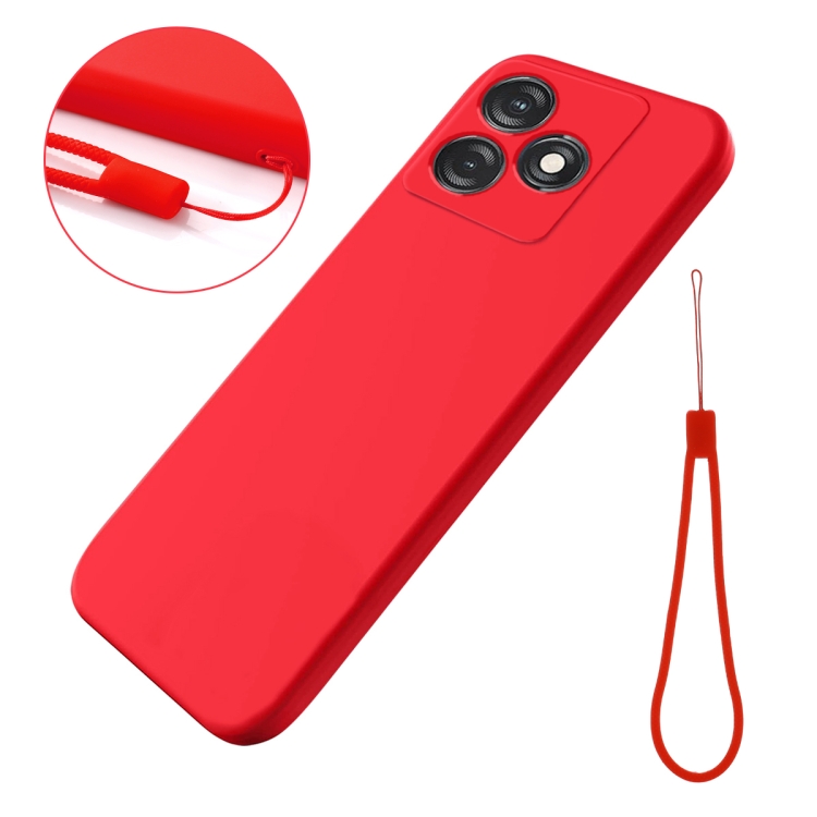 For Tecno Spark 10 4G / 10C 4G Pure Color Liquid Silicone Shockproof Phone  Case(Red)