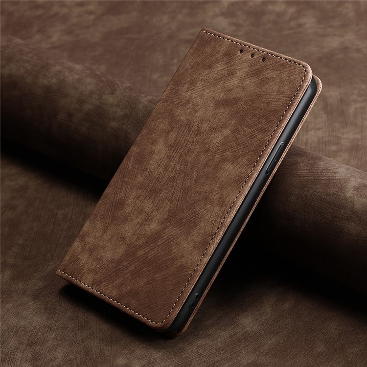 For Samsung Galaxy S24 Ultra 5G RFID Anti-theft Brush Magnetic Leather Phone Case(Brown) For Samsung Galaxy S24 Ultra 5G RFID Anti-theft Brush Magnetic Leather Phone Case(Brown)