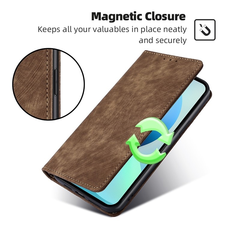 For Samsung Galaxy S24 Ultra 5G RFID Anti-theft Brush Magnetic Leather Phone Case(Brown) For Samsung Galaxy S24 Ultra 5G RFID Anti-theft Brush Magnetic Leather Phone Case(Brown)