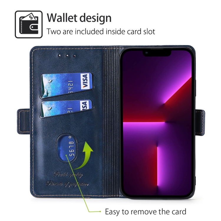 For Samsung Galaxy S24 Ultra 5G Contrast Color Side Buckle Leather Phone Case(Blue + Grey) For Samsung Galaxy S24 Ultra 5G Contrast Color Side Buckle Leather Phone Case(Blue + Grey)