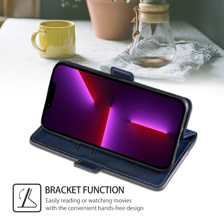 For Samsung Galaxy S24 Ultra 5G Contrast Color Side Buckle Leather Phone Case(Blue + Grey) For Samsung Galaxy S24 Ultra 5G Contrast Color Side Buckle Leather Phone Case(Blue + Grey)