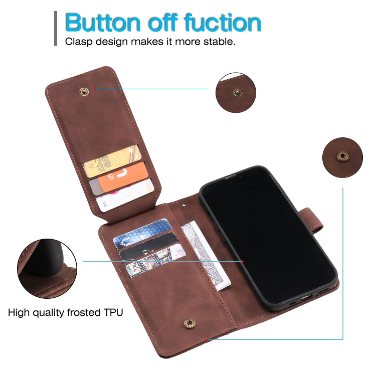 For Samsung Galaxy S23+ 5G Skin Feel Multi-card Wallet Leather Phone Case(Brown) For Samsung Galaxy S23+ 5G Skin Feel Multi-card Wallet Leather Phone Case(Brown)