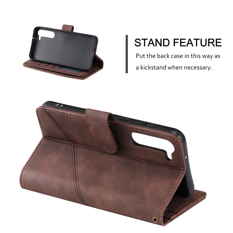 For Samsung Galaxy S23+ 5G Skin Feel Multi-card Wallet Leather Phone Case(Brown) For Samsung Galaxy S23+ 5G Skin Feel Multi-card Wallet Leather Phone Case(Brown)