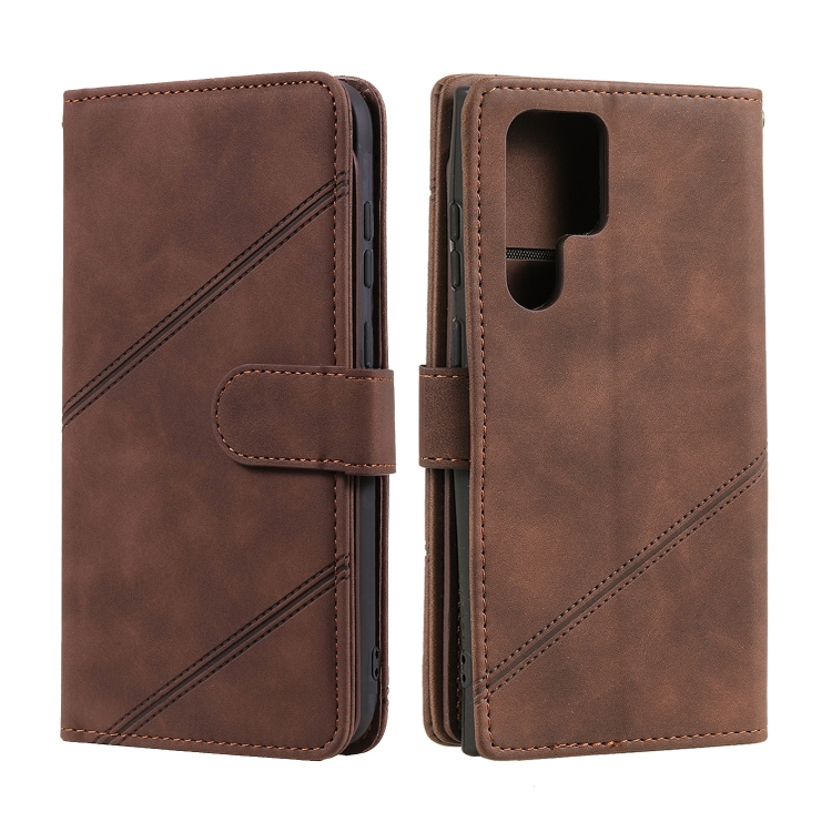 For Samsung Galaxy S23 Ultra 5G Skin Feel Multi-card Wallet Leather Phone Case(Brown) For Samsung Galaxy S23 Ultra 5G Skin Feel Multi-card Wallet Leather Phone Case(Brown)
