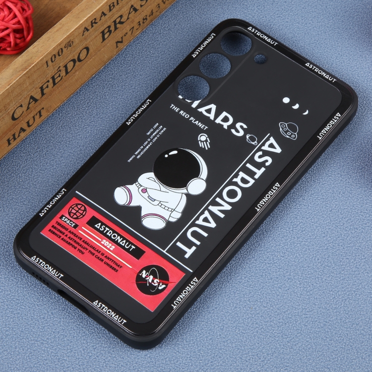 For Samsung Galaxy S21+ 5G Astronaut Pattern Silicone Straight Edge Phone Case(Mars Astronaut-Black) For Samsung Galaxy S21+ 5G Astronaut Pattern Silicone Straight Edge Phone Case(Mars Astronaut-Black)