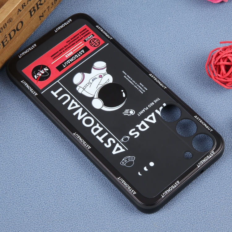 For Samsung Galaxy S21+ 5G Astronaut Pattern Silicone Straight Edge Phone Case(Mars Astronaut-Black) For Samsung Galaxy S21+ 5G Astronaut Pattern Silicone Straight Edge Phone Case(Mars Astronaut-Black)