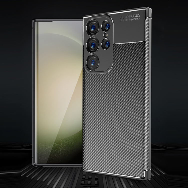 Para Samsung Galaxy S24 Ultra 5G Funda para teléfono de TPU a prueba de  golpes con textura de fibra de carbono (negro)