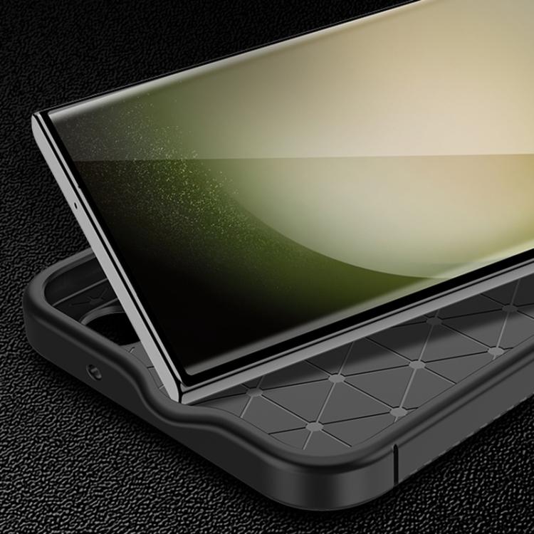 For Samsung Galaxy S24 Ultra 5G Carbon Fiber Texture Shockproof TPU Phone  Case(Black)
