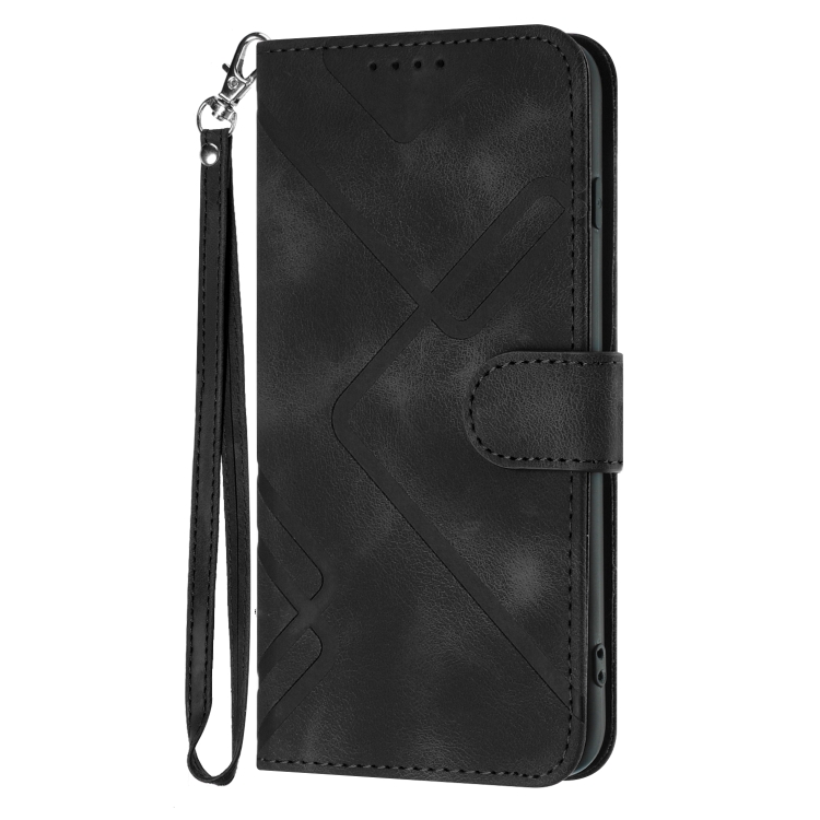 For Samsung Galaxy S22 Ultra 5G Line Pattern Skin Feel Leather Phone Case(Black) For Samsung Galaxy S22 Ultra 5G Line Pattern Skin Feel Leather Phone Case(Black)