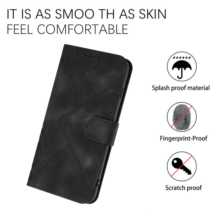 For Samsung Galaxy S22 Ultra 5G Line Pattern Skin Feel Leather Phone Case(Black) For Samsung Galaxy S22 Ultra 5G Line Pattern Skin Feel Leather Phone Case(Black)