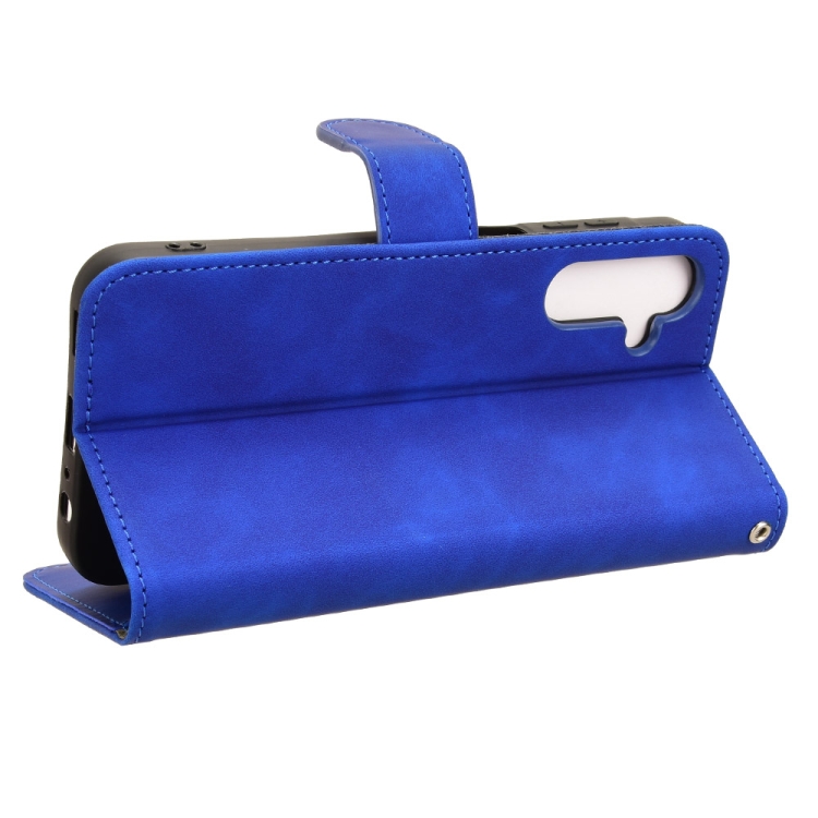 For Samsung Galaxy A15 Skin Feel Magnetic Flip Leather Phone Case(Blue)