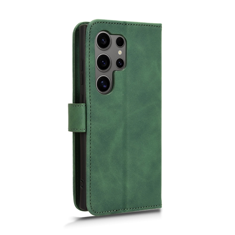 For Samsung Galaxy S24 Ultra 5G Skin Feel Magnetic Flip Leather Phone Case(Green) For Samsung Galaxy S24 Ultra 5G Skin Feel Magnetic Flip Leather Phone Case(Green)