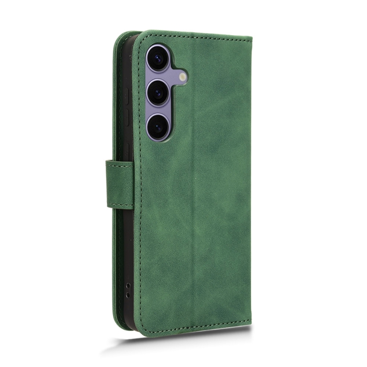 For Samsung Galaxy S24 5G Skin Feel Magnetic Flip Leather Phone Case(Green) For Samsung Galaxy S24 5G Skin Feel Magnetic Flip Leather Phone Case(Green)