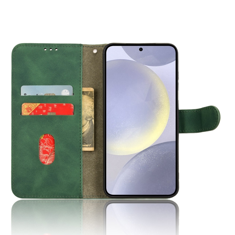 For Samsung Galaxy S24 5G Skin Feel Magnetic Flip Leather Phone Case(Green) For Samsung Galaxy S24 5G Skin Feel Magnetic Flip Leather Phone Case(Green)