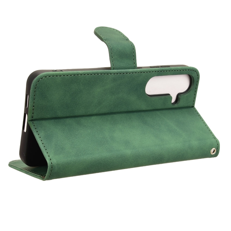 For Samsung Galaxy S24 5G Skin Feel Magnetic Flip Leather Phone Case(Green) For Samsung Galaxy S24 5G Skin Feel Magnetic Flip Leather Phone Case(Green)