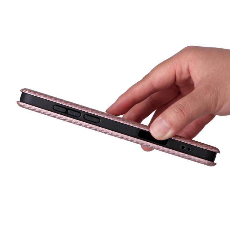 For OPPO Find X8 Ultra 5G Carbon Fiber Texture Flip Leather Phone Case(Pink)