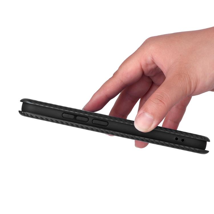 For OPPO Reno14 Global / Reno14 F Carbon Fiber Texture Flip Leather Phone Case(Black)