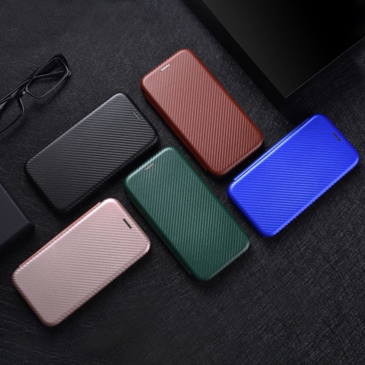 For Samsung Galaxy S24 Ultra 5G Carbon Fiber Texture Flip Leather Phone Case(Green)