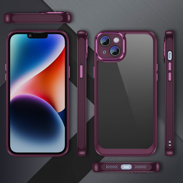 For iPhone 14 PC + TPU Phone Case with Lens Film(Rose Red) For iPhone 14 PC + TPU Phone Case with Lens Film(Rose Red)