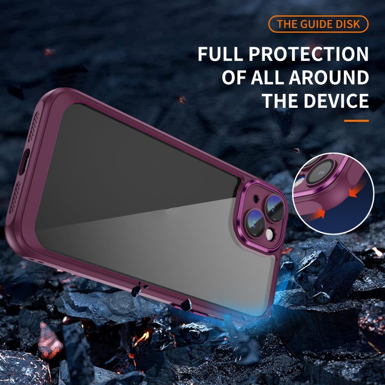 For iPhone 14 PC + TPU Phone Case with Lens Film(Rose Red) For iPhone 14 PC + TPU Phone Case with Lens Film(Rose Red)