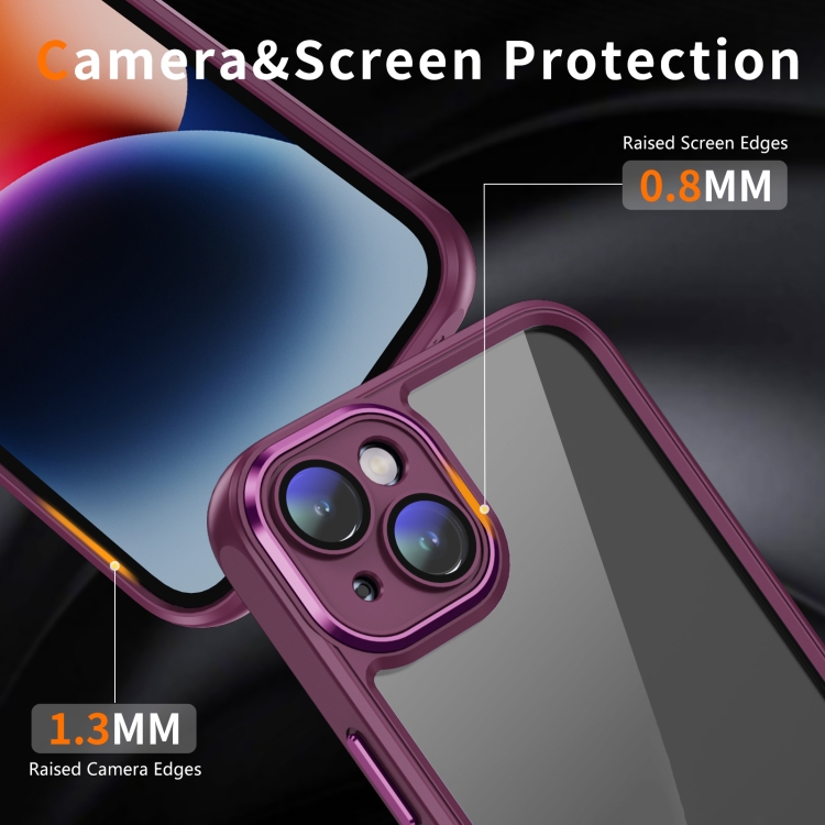 For iPhone 14 PC + TPU Phone Case with Lens Film(Rose Red) For iPhone 14 PC + TPU Phone Case with Lens Film(Rose Red)