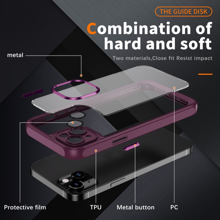 For iPhone 14 PC + TPU Phone Case with Lens Film(Rose Red) For iPhone 14 PC + TPU Phone Case with Lens Film(Rose Red)