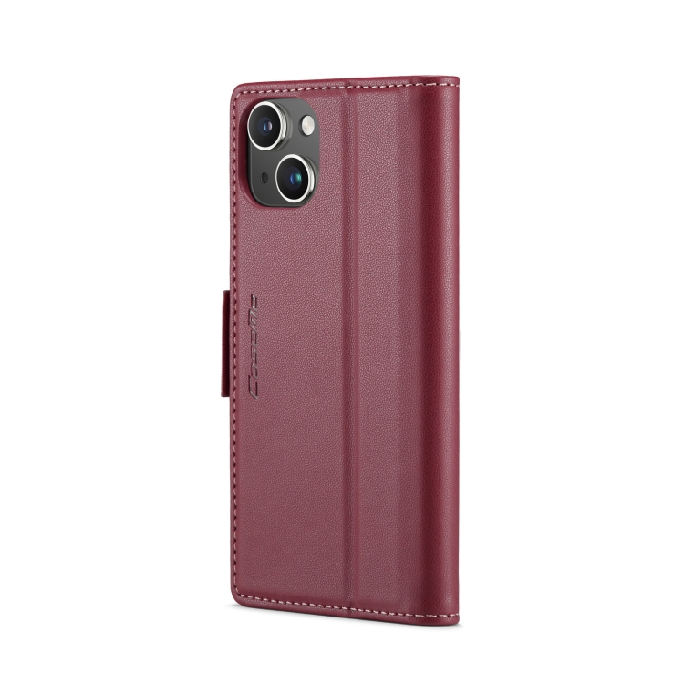 For iPhone 13 mini CaseMe 023 Butterfly Buckle Litchi Texture RFID Anti-theft Leather Phone Case(Wine Red) For iPhone 13 mini CaseMe 023 Butterfly Buckle Litchi Texture RFID Anti-theft Leather Phone Case(Wine Red)