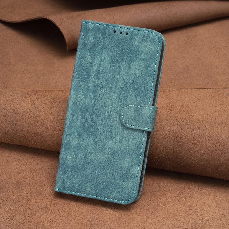 For iPhone SE 2022 / 7 / 8 Plaid Embossed Leather Phone Case(Green) For iPhone SE 2022 / 7 / 8 Plaid Embossed Leather Phone Case(Green)