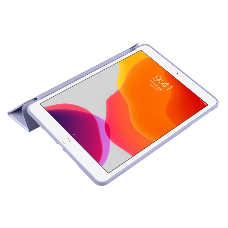 For iPad 9.7 2018 / 2017 / Air 2 / Air 3-folding TPU Horizontal Flip Leather Tablet Case with Holder(Lavender Grey) For iPad 9.7 2018 / 2017 / Air 2 / Air 3-folding TPU Horizontal Flip Leather Tablet Case with Holder(Lavender Grey)