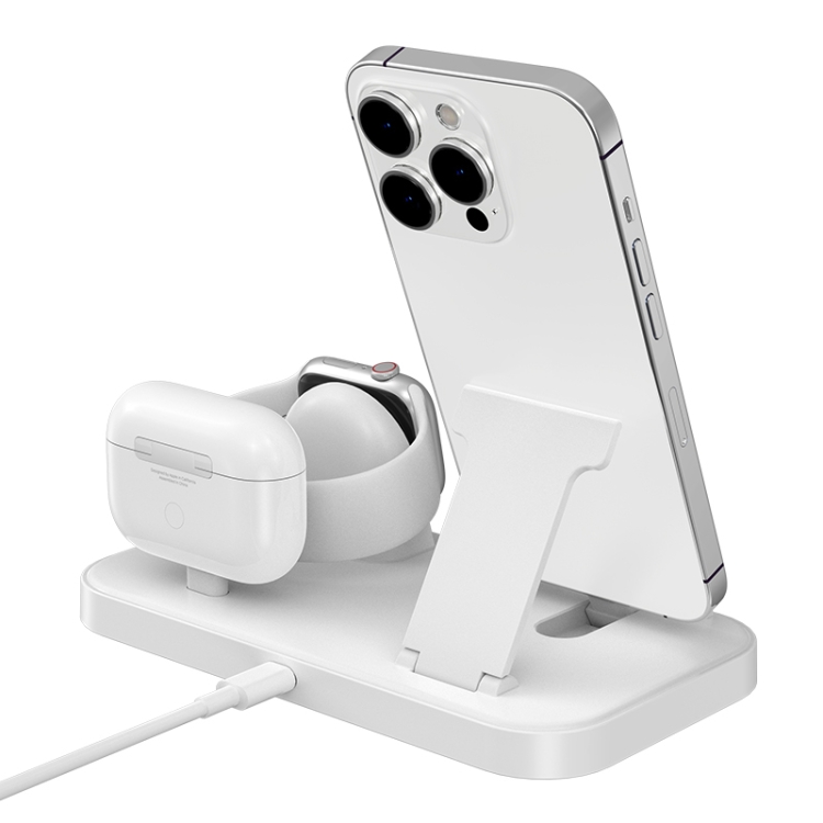 WA29 4 in 1 Magnetic Watch Wireless Charging Station with Dual 8 Pin Ports(White) WA29 4 in 1 Magnetic Watch Wireless Charging Station with Dual 8 Pin Ports(White)