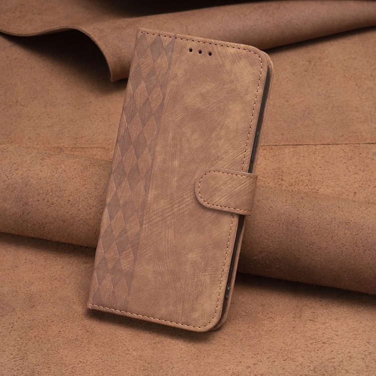 For Samsung Galaxy S23+ 5G Plaid Embossed Leather Phone Case(Brown) For Samsung Galaxy S23+ 5G Plaid Embossed Leather Phone Case(Brown)