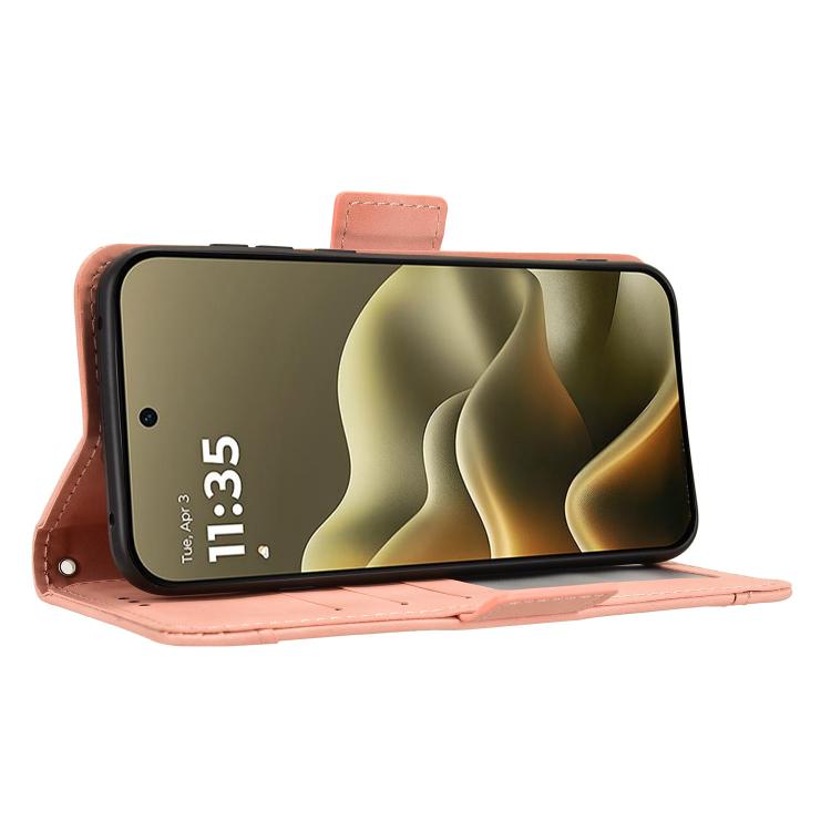 For Motorola Edge 5G 2026 Skin Feel Calf Texture Card Slots Leather Phone Case(Pink)