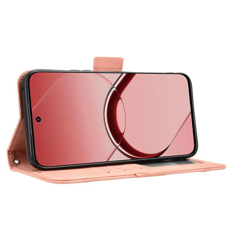 For Realme 16T 5G Skin Feel Calf Texture Card Slots Leather Phone Case(Pink)