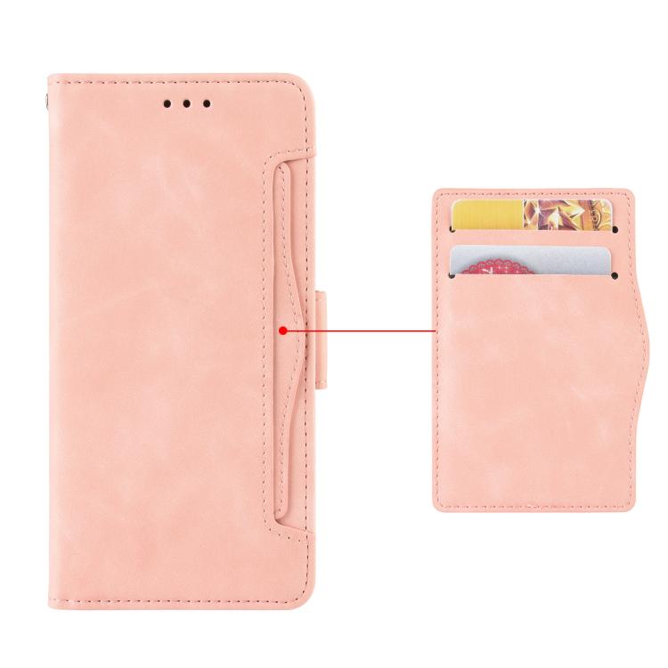 Funda de cuero para Oukitel C62 con soporte para tarjetas, cubierta de teléfono de absorción magnética - Rojo