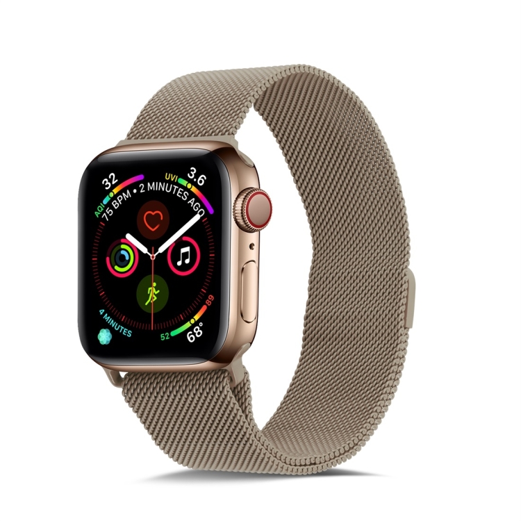 For Apple Watch Ultra 49mm Watch Ultra 2 49mm Series 9 8 7 45mm 6 SE 5 4 44mm 3 2 1 42mm Milanese Loop Magnetic Stainless Steel Watch Band Vintage Gold
